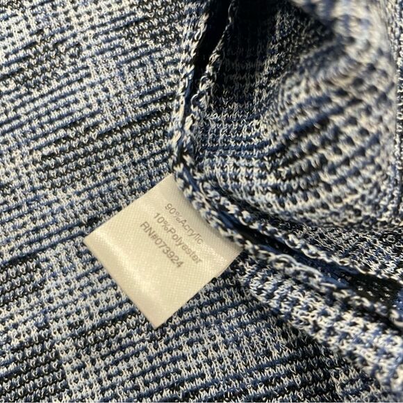 NWT MING WANG long sleeve herringbone jacket in blue - S/6 - Picture 6 of 6